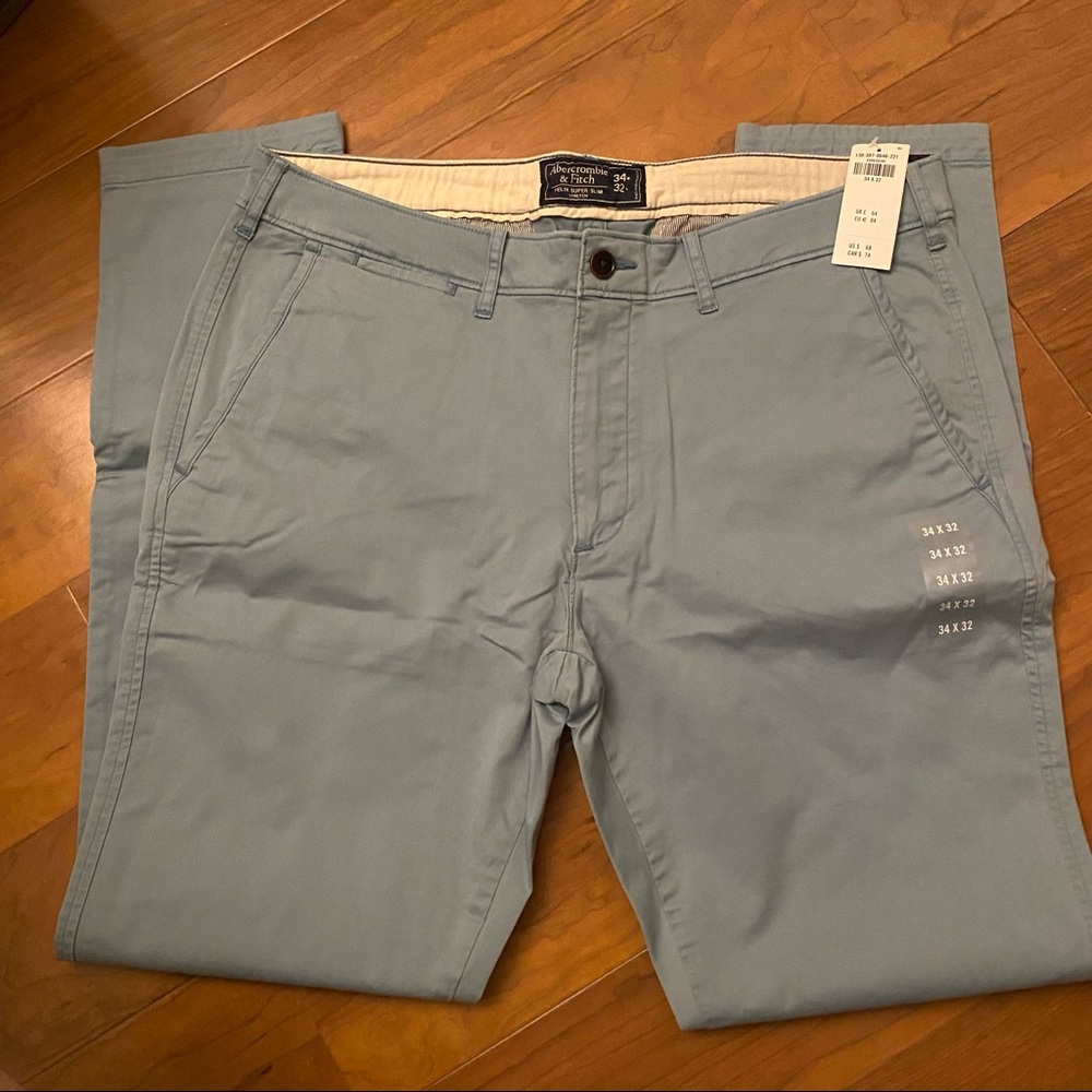 Abercrombie Stretch Light Blue Pants - Men 34Wx32L